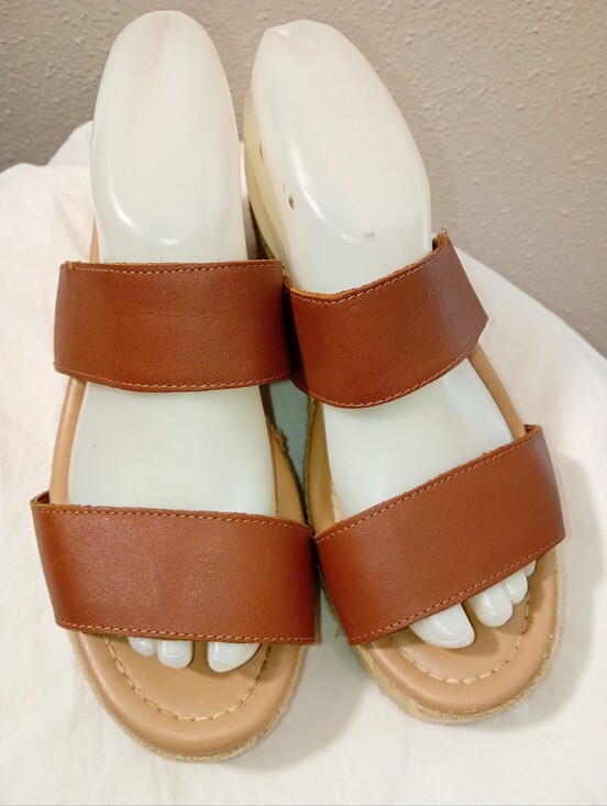 Steve Madden Shoes - Women's Steve Madden Brown Double Strap Slide Espadrilles Sandals sz 9M
